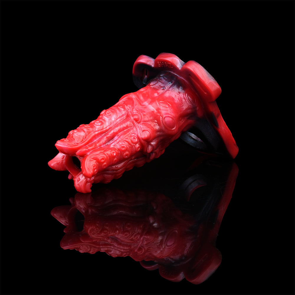 Cthulhu Blossom Penis Sleeve - Micropenis Extension | Three-Leaf Bio-Totem Platinum Silicone SiliconeLust