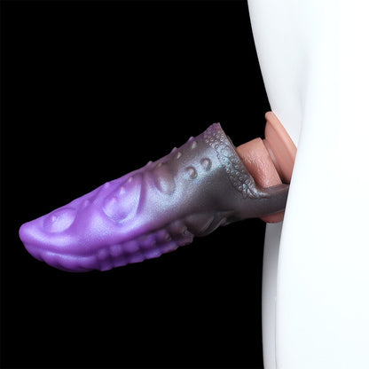 Alien Phallus Sheath in Galactic Aurora Design - Deep Space Violet Fantasy Penis Extender