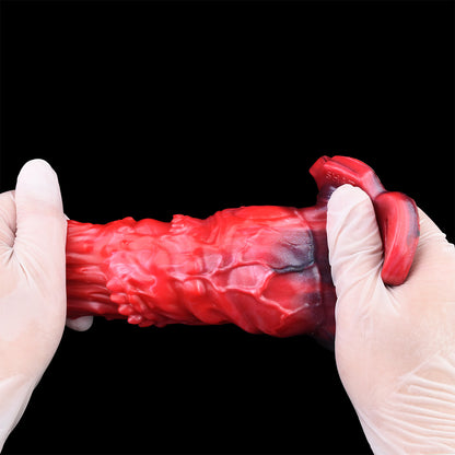 Volcanic Magma Fantasy Penis Sleeve – Lava Crown & Carbon Red Cast | SilikonLust