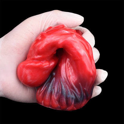 Arthropod Bio-Pod Penis Sleeve Silicone - Micropenis Erection Sleeve Segmented Armor Double Ring Red