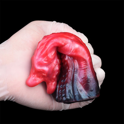 Alien Worm Monster Cock Sleeve - Hollow Fantasy Dildo | Double Horn Maw Platinum Silicone SiliconeLust