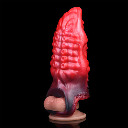 Fleshy penis sleeve with dual-density – hollow chamber system for penis enlargement without slipping