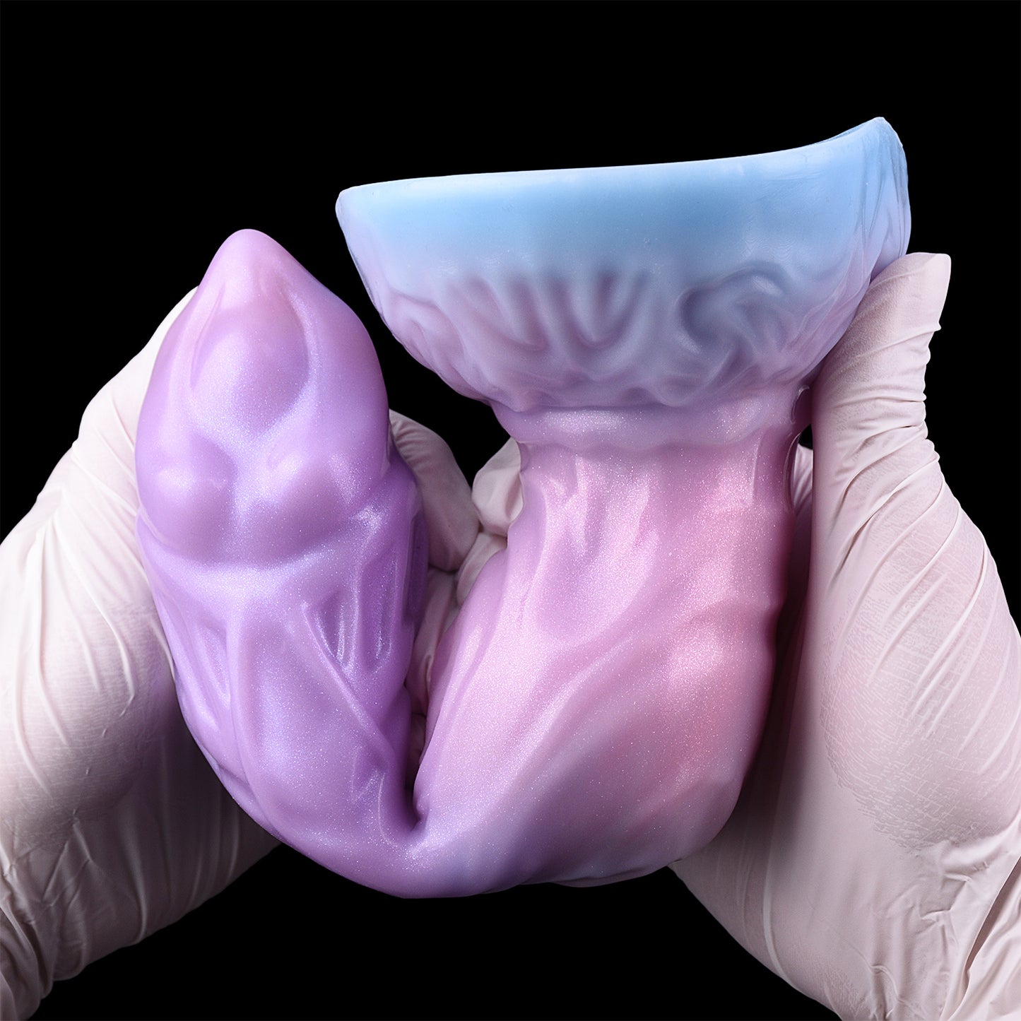 Inflatable Fantasy Dildo Silikon - Aufblasbarer Fantasy Dildo Mechanische Geometrie Vulkankrater-Saugnapf Lila Aurora