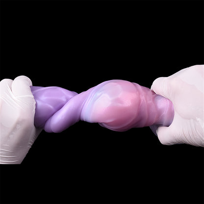 Inflatable Fantasy Dildo Silikon - Aufblasbarer Fantasy Dildo Mechanische Geometrie Vulkankrater-Saugnapf Lila Aurora