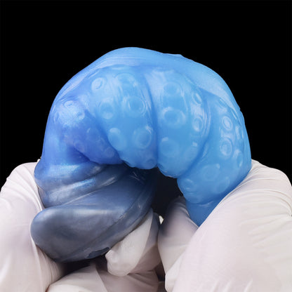 Dragon Tentakel Analplug – Fantasy Strap-on Dildo Butt Plug für Frauen | Platin-Silikon Blau