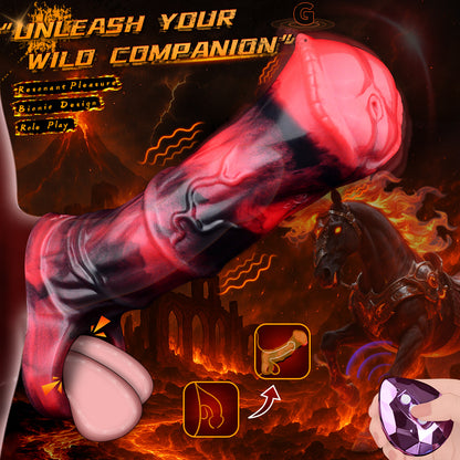 Bionic Equine Penis Sleeve Silicone - Horse Dong Sleeve 3D Vein Structure Vibration +5cm