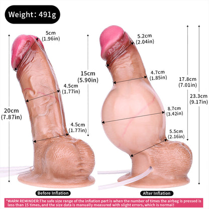 Inflatable Strap-On Realistic Dildo – Knot-Expansion & Squirting | SilikonLust