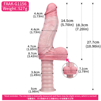 Dildo Ivory Rose – Handgespritzt, Hodensack & Saugnapf | Platin-Silikon