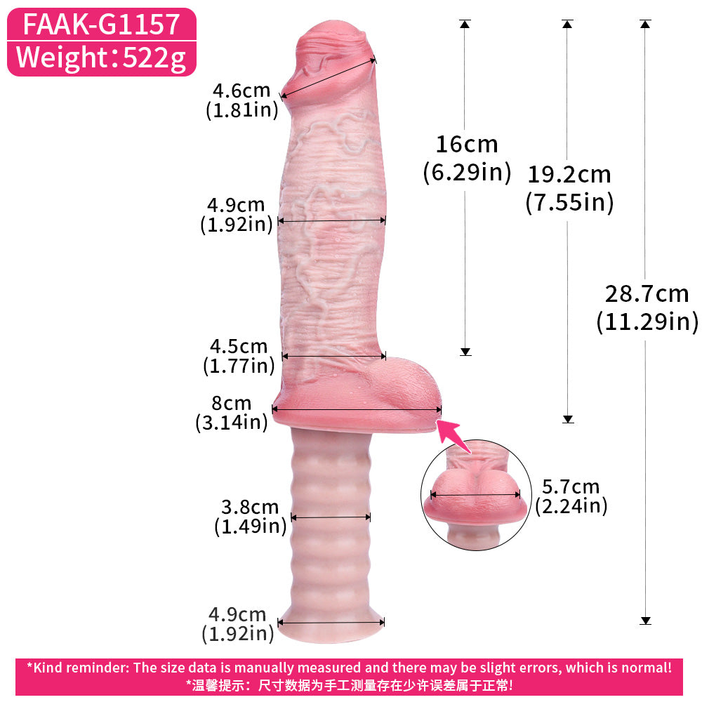 Realistic Dildo Nude Pink – Vein Pattern, Suction Cup & Handle | Platinum Silicone