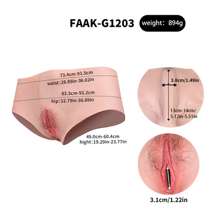 Pussy Panties with Hand-Implanted Pubic Hair – Realistic Vagina, Breathable Anal Opening & Platinum Silicone for Femboys