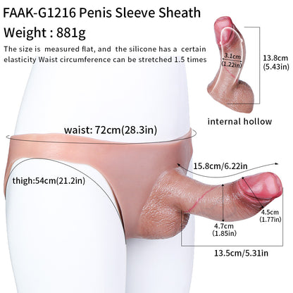 Strapless Silicone Realistic Penis Sleeve – Butterfly Base & Harness-Free | SilikonLust