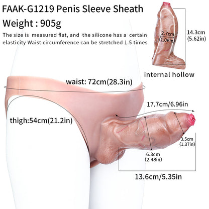 Penis Sleeve Extension - Realistic Micro-Penis Sleeve | Swollen Glans & Invisible Base