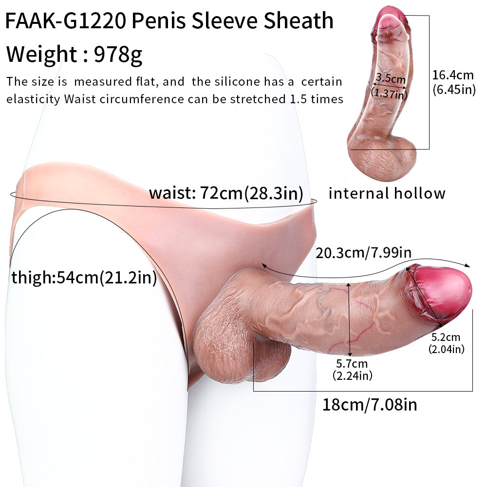 Hyper-Realistic Bulbus Penis Sleeve - Anatomical Wearable Dildo | Harness Platinum Silicone SiliconeLust