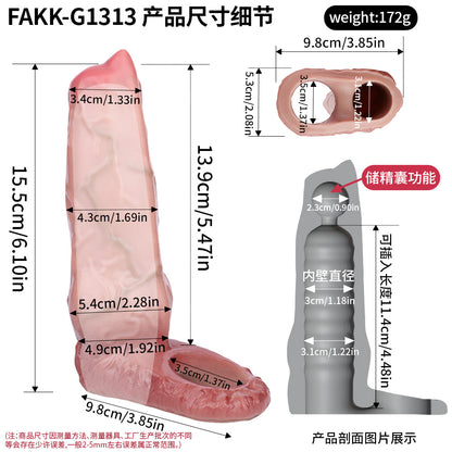 Canine Fantasy Platinum Silicone Penis Sleeve - Dog Cock Extension with Tapered Glans