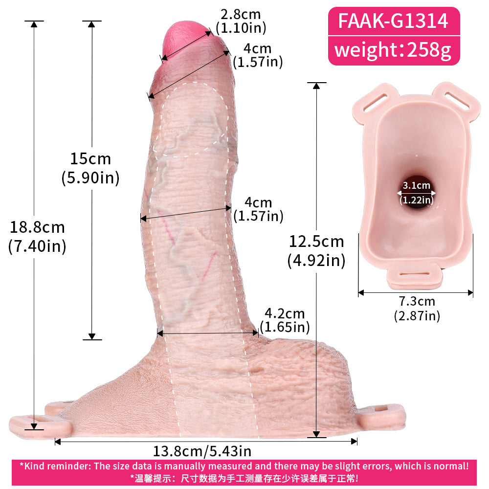 Hyper-Realistic Penis Extension Sleeve Oval - Micropenis Circumcised Penis Sleeve Annular Elevation