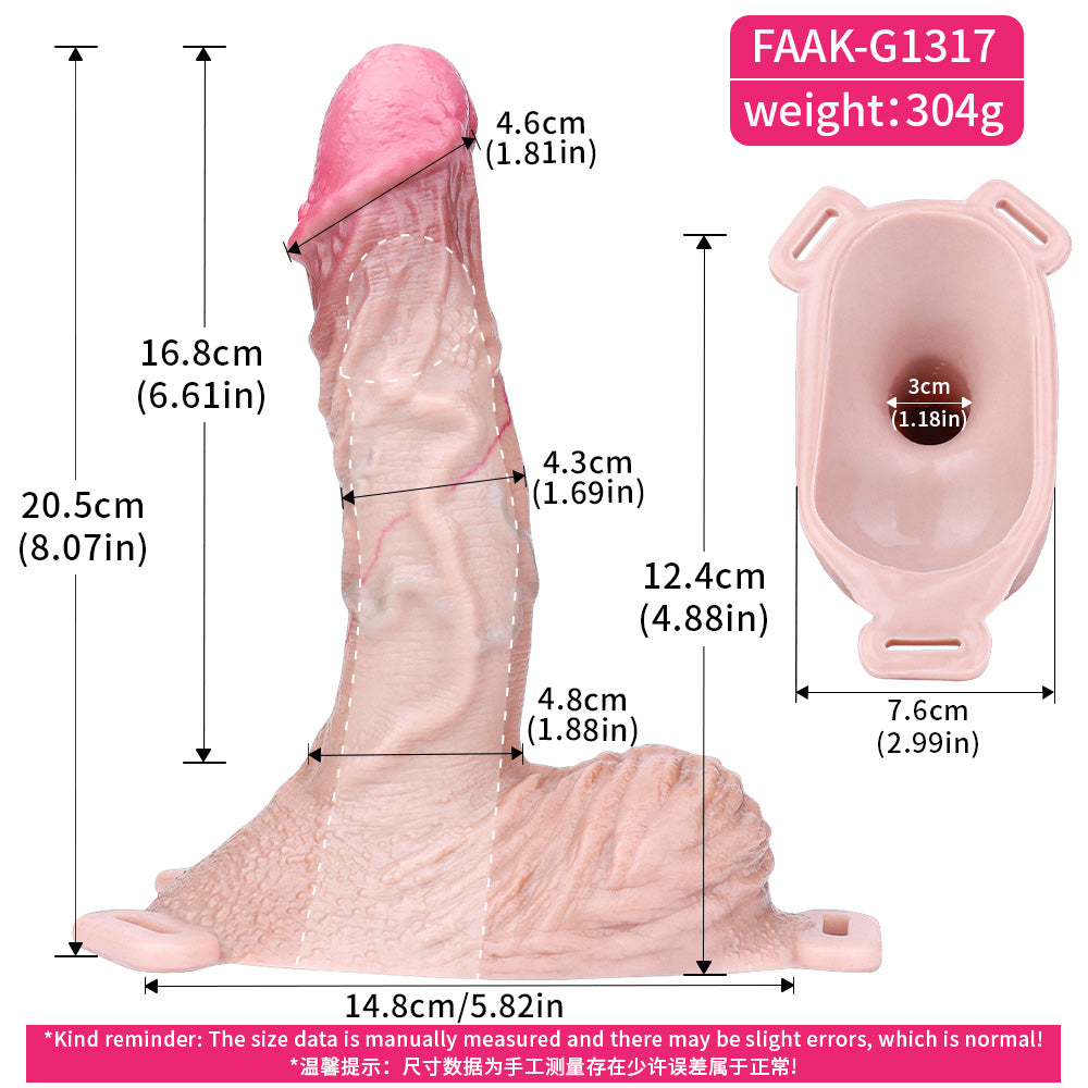 Soft-Skin Penis Sleeve with Foreskin Fold & Scrotum – Enhanced Girth and Length Experience