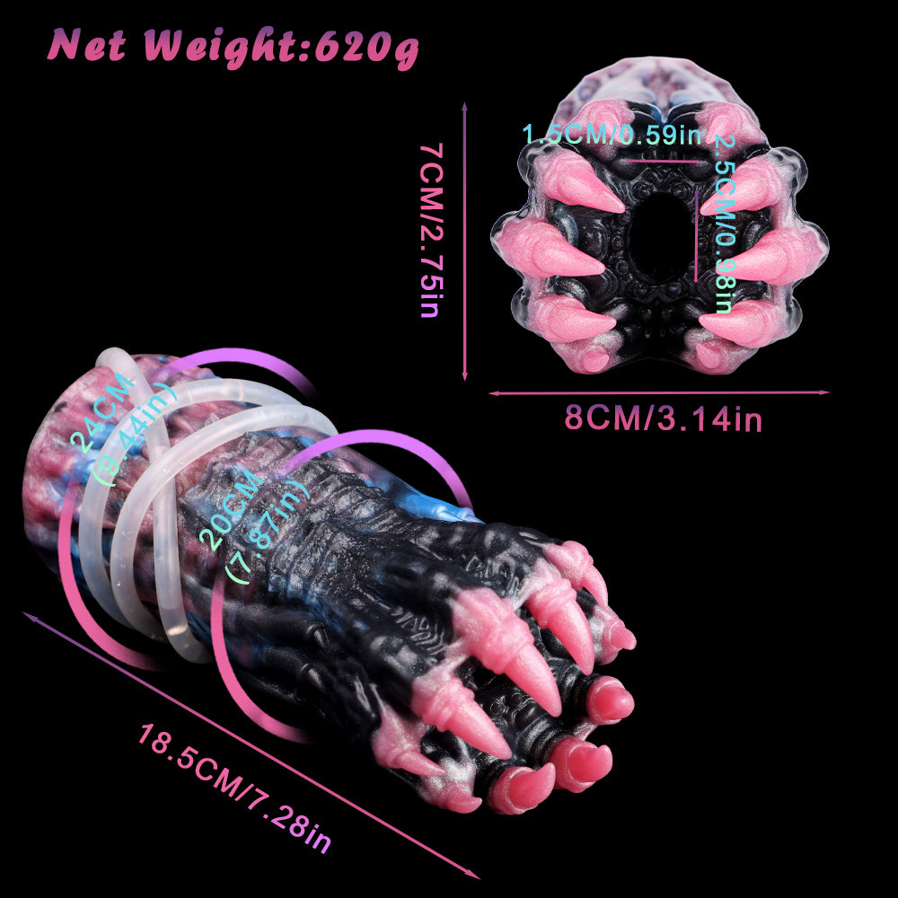 Tight Fantasy Pussy Platinum Silicone - Monster Squirt Masturbator with Spritz Function and Tentacle Claw Design