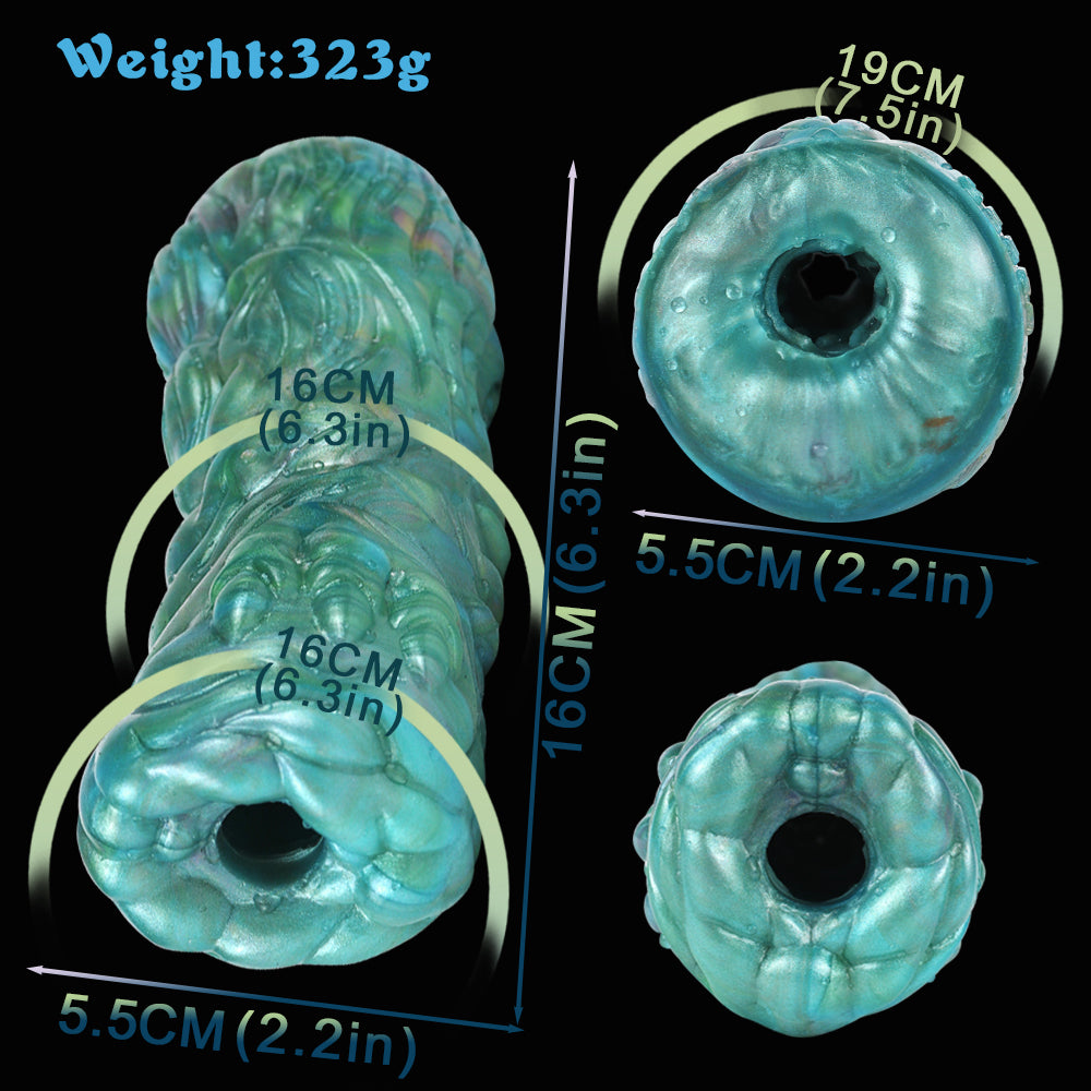 Mystische Fantasy Pocket Pussy in Smaragd-Illusion – Premium Alien-Masturbator aus Platin-Silikon für Solo-Vergnügen