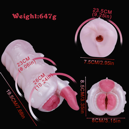 Tight Pocket Pussy Platinum Silicone Fantasy - Realistic Masturbator with Star-Shaped Entrance and Clitoral Stimulator