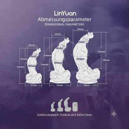 Steinbock-Dildo aus der Tierkreiszeichen-Serie – 30° Silber-Arc, Doppelpunkt-Stimulation & Platin-Silikon (XS/S/M)