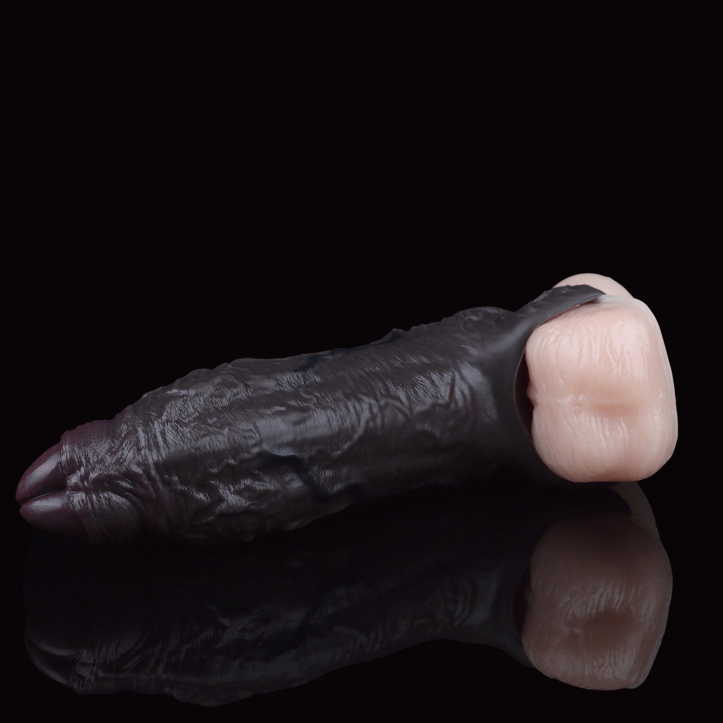 Obsidianschwarzer Penis Sleeve – Realistische Manschette für Verdickung & Verzögerung