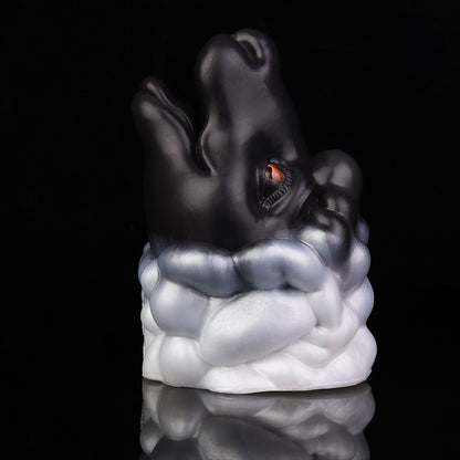 Dark Fantasy Schaf-Stroker-Schwarz/Weiß – Handgegossenes Silikon & Strukturkanal-sex toys