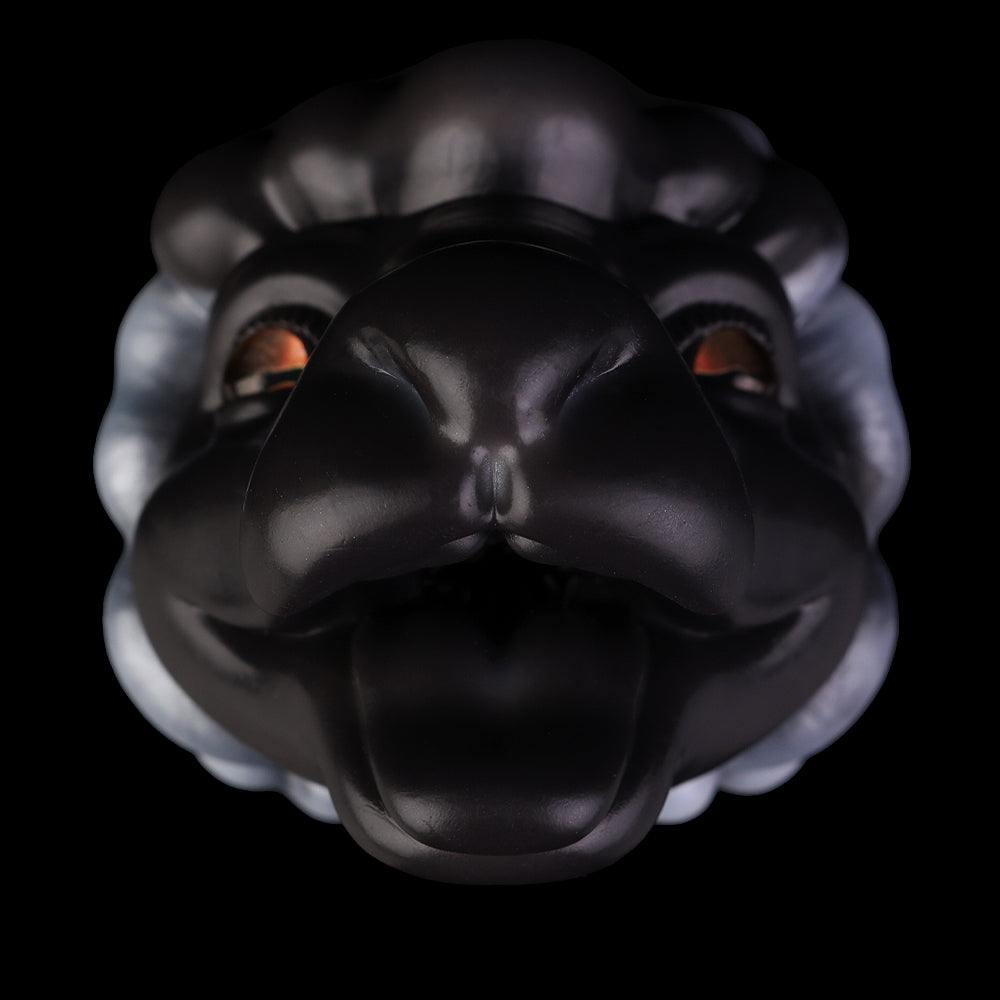 Dark Fantasy Schaf-Stroker-Schwarz/Weiß – Handgegossenes Silikon & Strukturkanal-sex toys