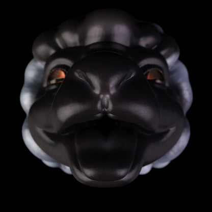 Dark Fantasy Schaf-Stroker-Schwarz/Weiß – Handgegossenes Silikon & Strukturkanal-sex toys