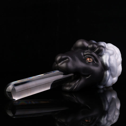 Dark Fantasy Schaf-Stroker-Schwarz/Weiß – Handgegossenes Silikon & Strukturkanal-sex toys