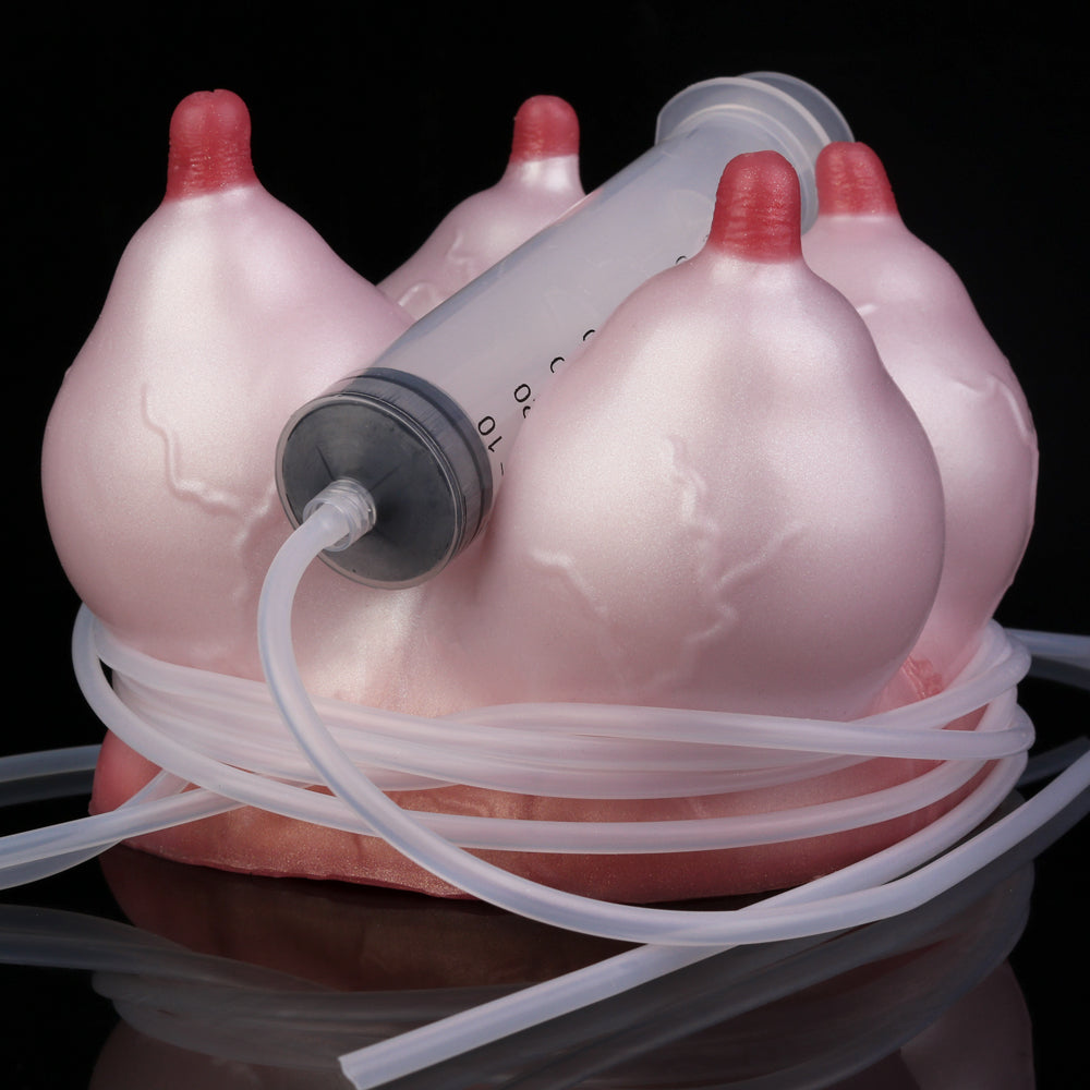 Interaktiver Sexpuppen Meilenstein – 4-Fach Brust-Torso aus Platin-Silikon mit Vagina & Trinkfunktion