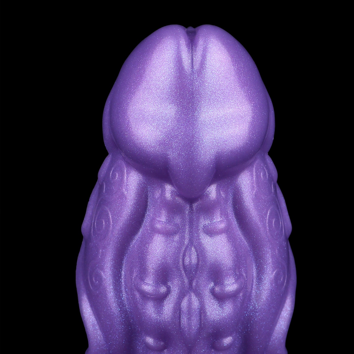Fantasy Dildo Tentakel – Violett-Schwarz, Doppelseitig, Zwei Hoden & Saugnapf