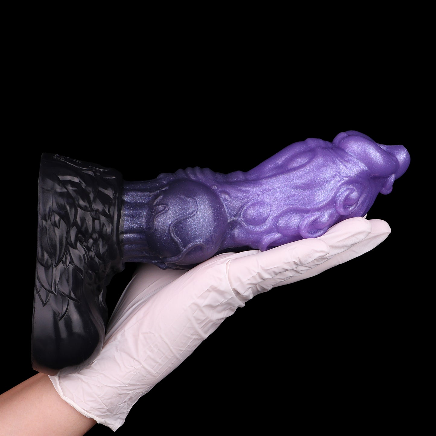 Fantasy Dildo Violett & Alien Organisch – Hollow Strap-on mit Mehrblättrigem Fremdkopf