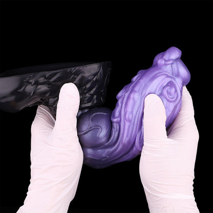 Fantasy Dildo Violett & Alien Organisch – Hollow Strap-on mit Mehrblättrigem Fremdkopf