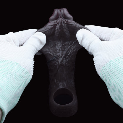 Obsidian Penis Sleeve aus Platin-Silikon – Realistische Venenstruktur für mehr Volumen, Komfort & Ausdauer