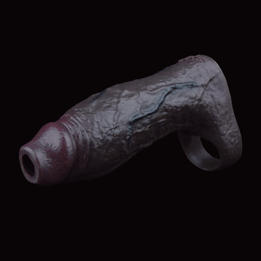 Obsidian Penis Sleeve aus Platin-Silikon – Realistische Venenstruktur für mehr Volumen, Komfort & Ausdauer