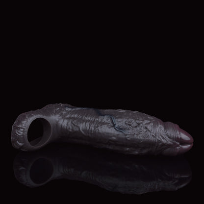 Obsidianschwarzer Penis Sleeve – Realistische Manschette für Verdickung & Verzögerung