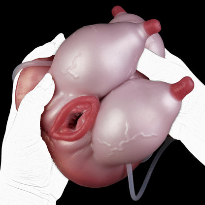 Interaktiver Sexpuppen Meilenstein – 4-Fach Brust-Torso aus Platin-Silikon mit Vagina & Trinkfunktion