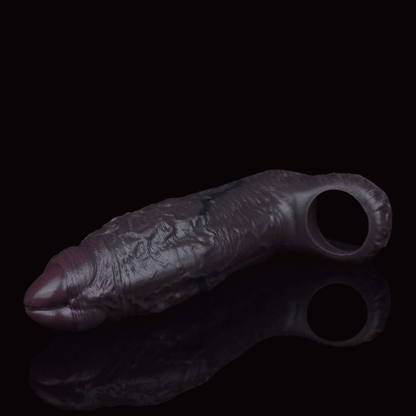 Obsidianschwarzer Penis Sleeve – Realistische Manschette für Verdickung & Verzögerung