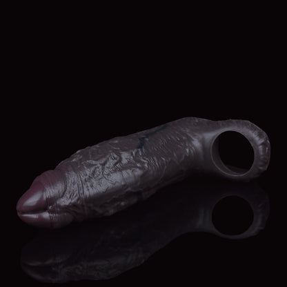 Obsidianschwarzer Penis Sleeve – Realistische Manschette für Verdickung & Verzögerung