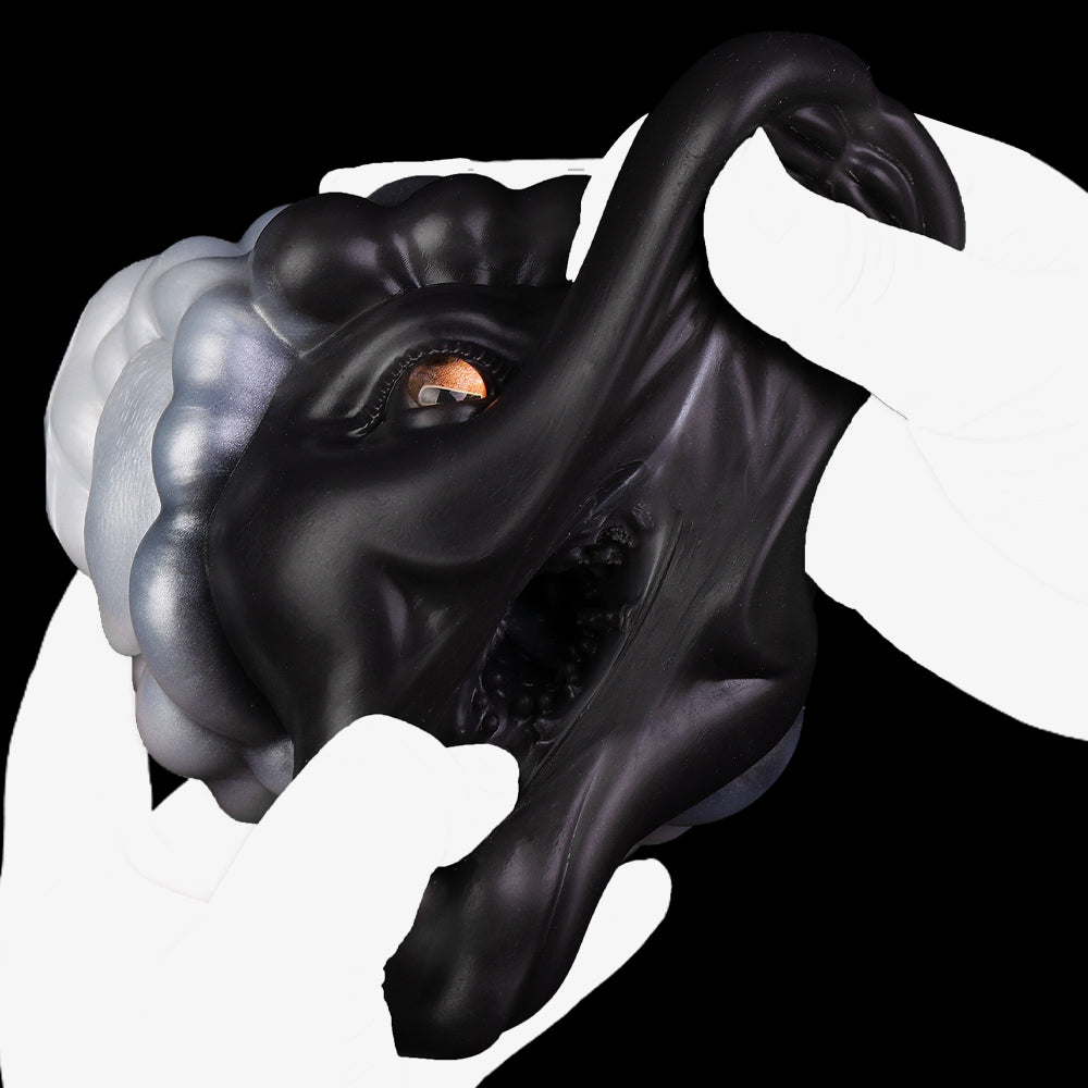Dark Fantasy Schaf-Stroker-Schwarz/Weiß – Handgegossenes Silikon & Strukturkanal-sex toys