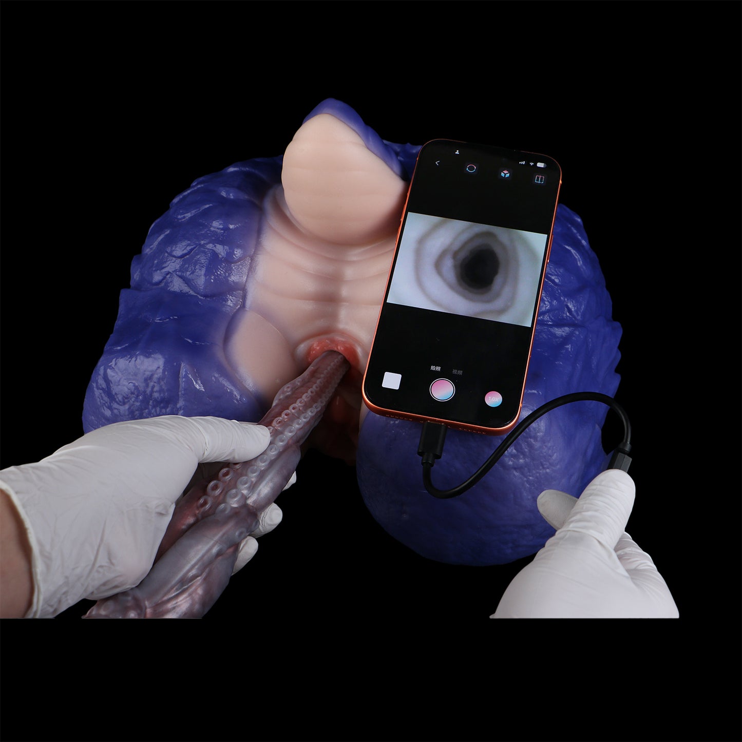 Giant Tentacle Dildo – HD Camera Fantasy Dildo made of Platinum Silicone with Extra Length and Suction Cup Base