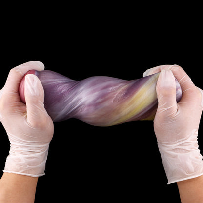 Fantasy-Mund Pocket Pussy mit Wulstlippen, Zunge & Luftpumpe – Lavendelviolett-Zitronengelb-Rosarosa, Größen S & L & Platin-Silikon