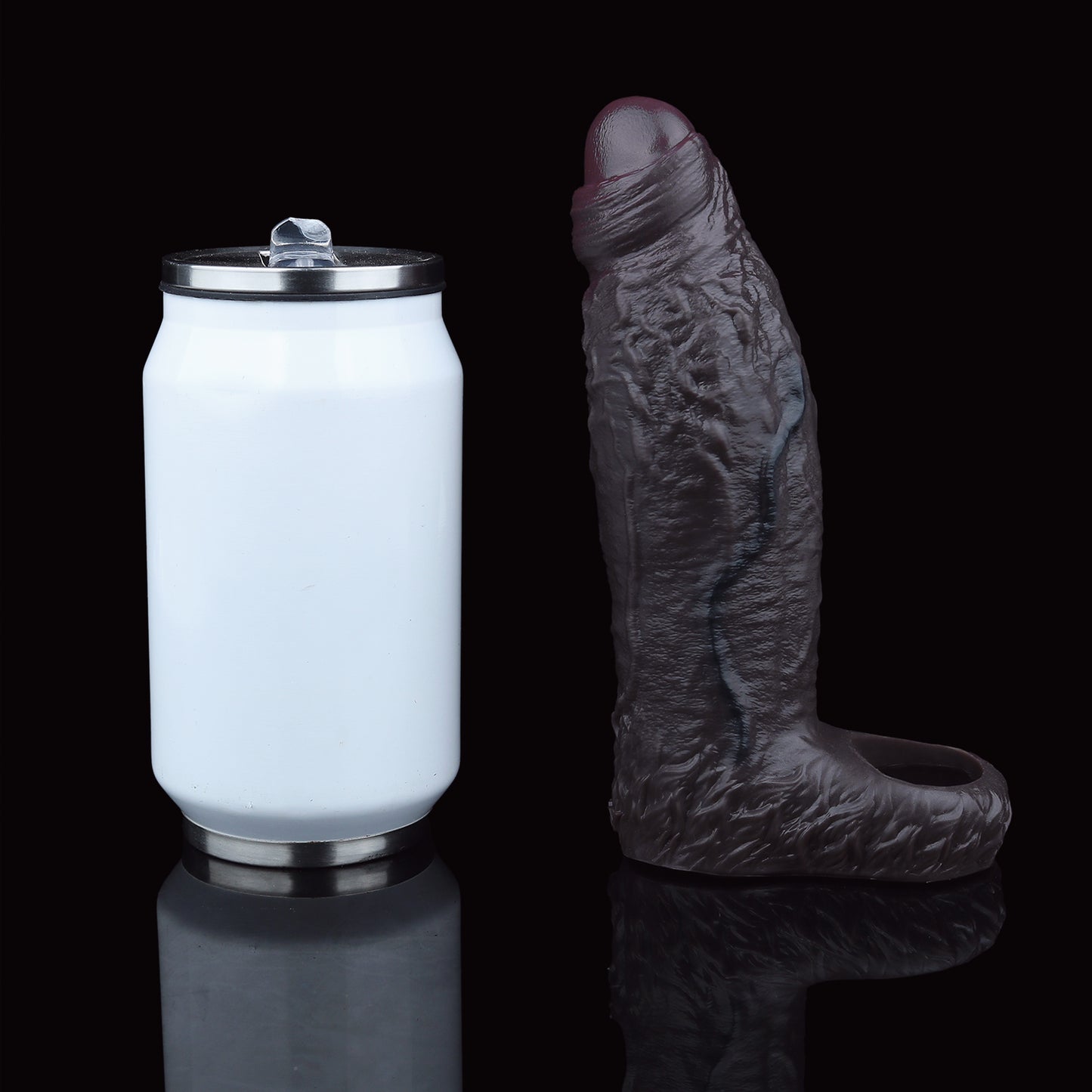 Obsidianschwarzer Penis Sleeve – Realistische Manschette für Verdickung & Verzögerung
