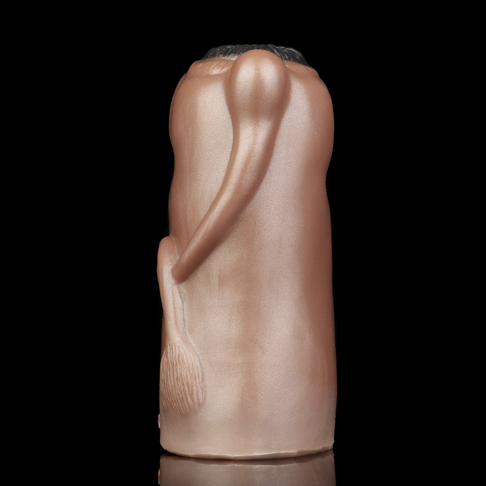Horse Pussy mit Sechs Brüsten & Pferdeschwanz-Kappe – Dual-Channel, Orangeroter Innenkanal & Platin-Silikon
