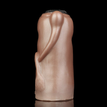 Horse Pussy mit Sechs Brüsten & Pferdeschwanz-Kappe – Dual-Channel, Orangeroter Innenkanal & Platin-Silikon