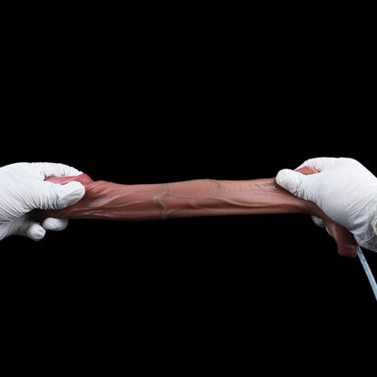 Lebensechte Penis Sleeve mit Spritzfunktion – Anatomische Penis-Manschette & Überzug mit Hoden-Gurt für realistisches Paarespiel