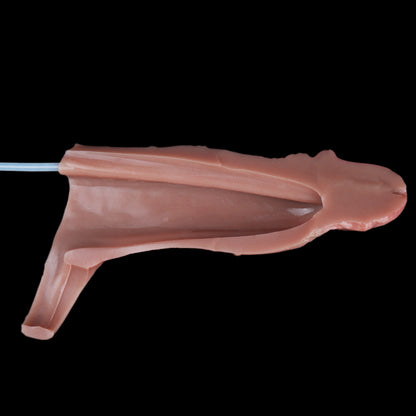 Lebensechte Penis Sleeve mit Spritzfunktion – Anatomische Penis-Manschette & Überzug mit Hoden-Gurt für realistisches Paarespiel