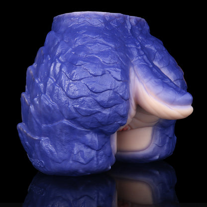 Blau-Lila Drachen-Po Masturbator für Männer – Medizinisches Silikon-Dual-Kanal Sextoy für Dein Fantasy Solo-Erlebnis