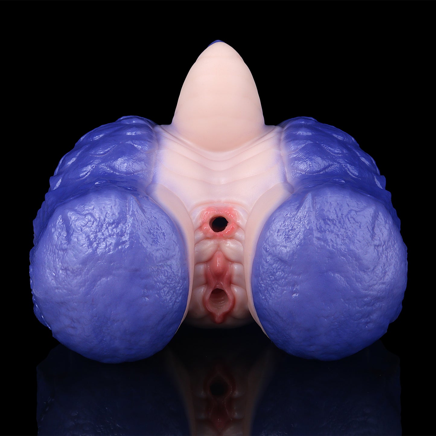 Blau-Lila Drachen-Po Masturbator für Männer – Medizinisches Silikon-Dual-Kanal Sextoy für Dein Fantasy Solo-Erlebnis