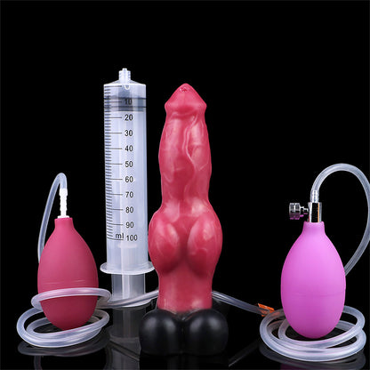 Inflate Dildo Beast – Inflatable Glans, Squirt & Air Pump | Silicone Fetish | SilikonLust